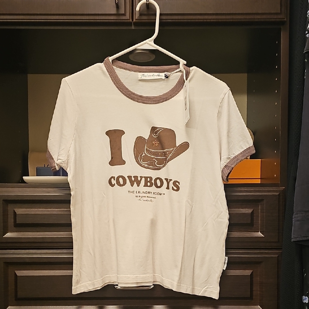 The Laundry Room Cream and Brown Cowboy Tee